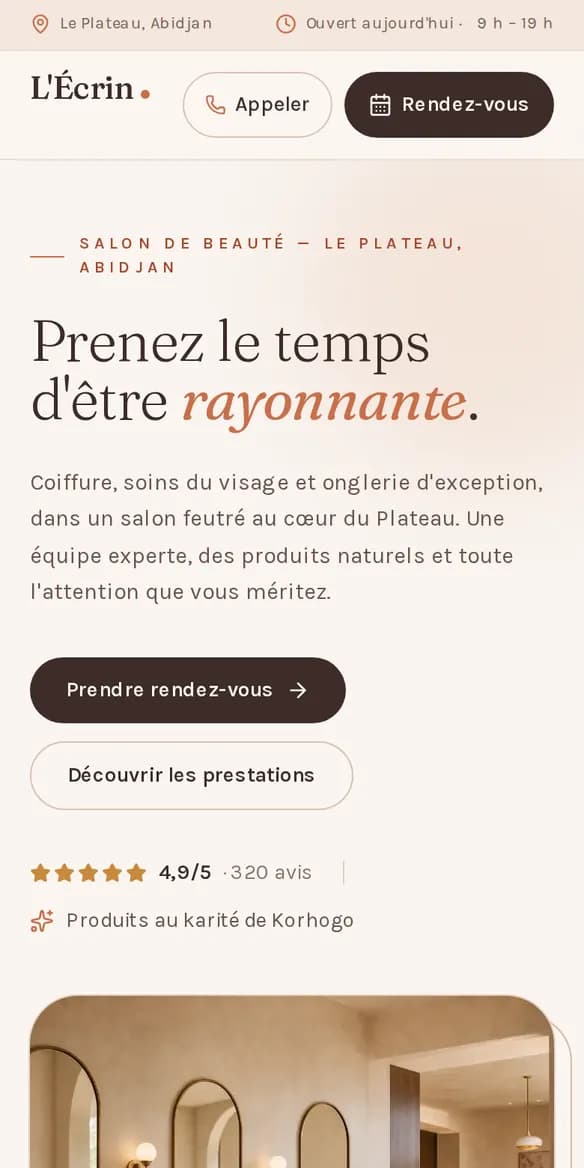 Aperçu du site L'Écrin